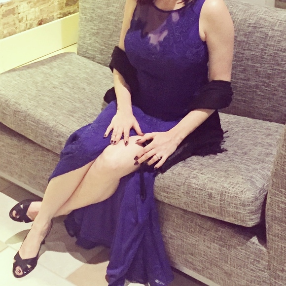Adrianna Papell Dresses & Skirts - Deep purple lace floral gown